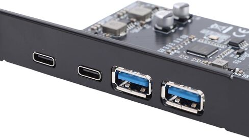 بطاقة توسيع PCIE إلى USB 3.2 Gen1، بطاقة PCIE X1 ذات 4 منافذ بسرعة 5 جيجابت في الثانية، لا حاجة إلى طاقة خارجية، متوافقة مع 11/10/8/7 & in Kuwait