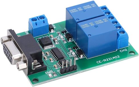 Fafeicy 2 Channel Serial Port Relay Module, RS232 UART Protocol DB9 Interface Remote Control Switch Board with Capacitor Filter Circuit, for Computer Serial Port Debugging Software Control in Kuwait