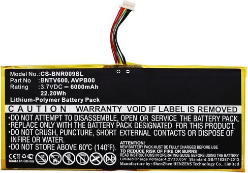 بطارية بديلة ALLC لـ Barnes & Noble BNTV600/Nook HD+ Plus/Nook HD+9/Ovation، PN:AVPB00/AVPB002-A110-01/BNTV600/GB-S02-308594-0100،6000 مللي أمبير في الساعة in Kuwait
