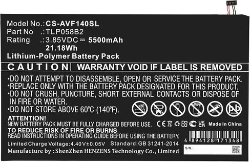 ALLC Replacement Battery for Vodafone Tab Prime 7/VFD-1400,PN:TLP058B2,5500mAh in Kuwait