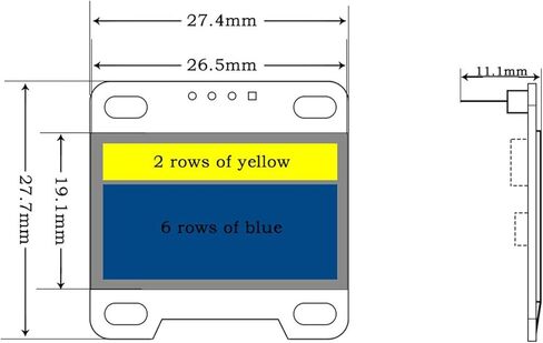 0.96 Inch OLED Module 12864 128x64 Yellow Blue SSD1306 Driver I2C Serial Self-Luminous Display Board for Arduino Raspberry Pi Pico in Kuwait
