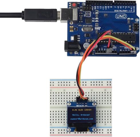 0.96 Inch OLED Module 12864 128x64 Yellow Blue SSD1306 Driver I2C Serial Self-Luminous Display Board for Arduino Raspberry Pi Pico in Kuwait