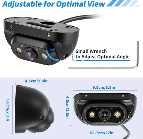AHD 1080P Large & Heavy Vehicle Rear Front View Backup Camera with Switchable Video Format Waterproof for RV Vans Truck Pickup Trailer Night Vision 170°Wide Angle with Metal Housin in Kuwait