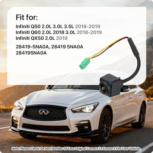 28419-5NA0A استبدال كاميرا الرؤية الجانبية لسيارة Infiniti Q50 2.0L 3.0L 3.5L 2018-2019، Infiniti Q60 2.0L 2018 3.0L 2018-201 وInfiniti QX50 2.0L 2019، كاميرا جانبية OE تحل محل 284195NA0A GreenYi in Kuwait