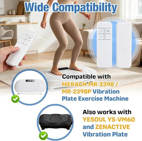 جهاز تحكم عن بعد بديل للوحة الاهتزاز MERACH MR-2398 Series MR-2398P MR-2440 CV30، متوافق مع آلة تمرين لوحة الاهتزاز YS-VM60 ZenActive Arlopu (البطارية غير متضمنة) in Kuwait
