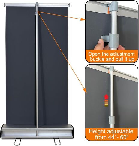 Retractable Banner Stand 24" W x 60" H – Heavy Duty Roll Up Banner Display with Padded Carrying Bag for Trade Show, Exhibition, Business Advertising (Stand Only) in Kuwait