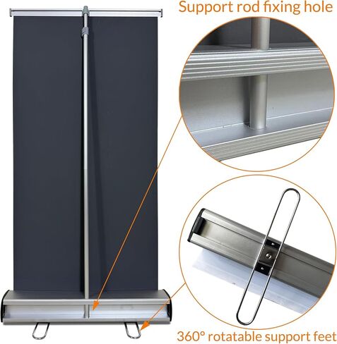 Retractable Banner Stand 24" W x 60" H – Heavy Duty Roll Up Banner Display with Padded Carrying Bag for Trade Show, Exhibition, Business Advertising (Stand Only) in Kuwait