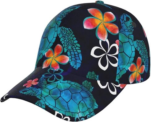 Funny Sea Turtle Pattern Design Flat Hat Animal Baseball Hat for Women Men Sun Hats Funny Hats in Kuwait