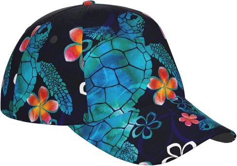 Funny Sea Turtle Pattern Design Flat Hat Animal Baseball Hat for Women Men Sun Hats Funny Hats in Kuwait
