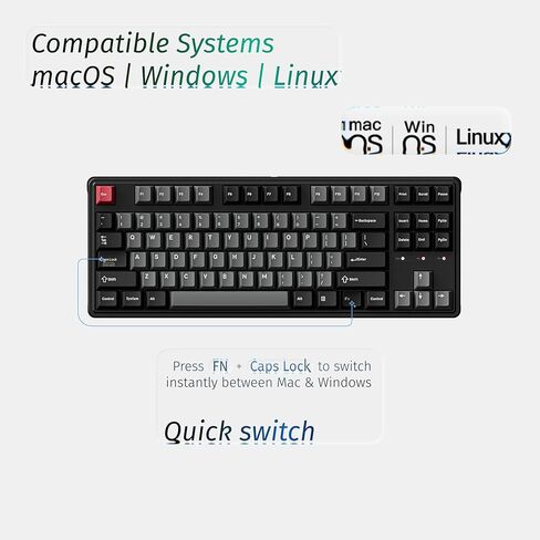 Keychron C3 HE TKL Wired Mechanical Keyboard (80% Layout), Magnetic Switches with Adjustable Actuation, Rapid Trigger, RGB Backlight & Side Lighting, Double-Shot PBT Keycaps – Mac/Windows/Linux in Kuwait