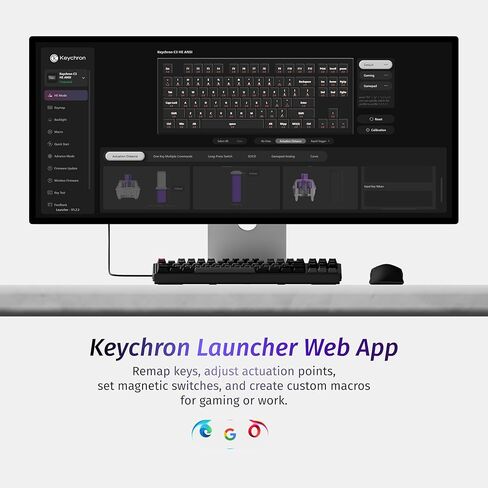 Keychron C3 HE TKL Wired Mechanical Keyboard (80% Layout), Magnetic Switches with Adjustable Actuation, Rapid Trigger, RGB Backlight & Side Lighting, Double-Shot PBT Keycaps – Mac/Windows/Linux in Kuwait