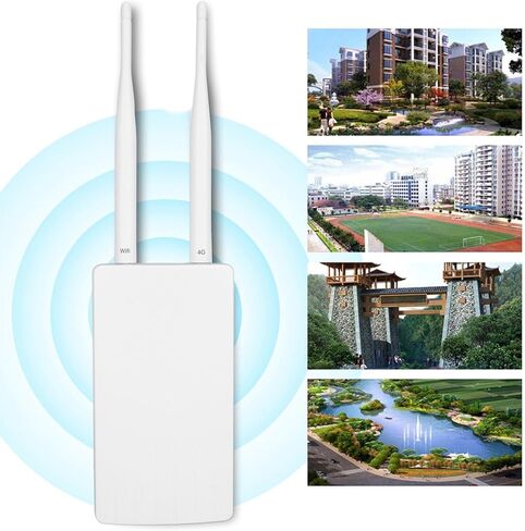 موجه Cryfokt خارجي 4G LTE CPE WiFi، سرعة لاسلكية 150 ميجابت في الثانية IP66 مع هوائيين عاليي الكسب قابلين للفصل، للاستخدام في حديقة المكتب المنزلي في أوروبا وآسيا وأفريقيا (قابس الولايات المتحدة) in Kuwait