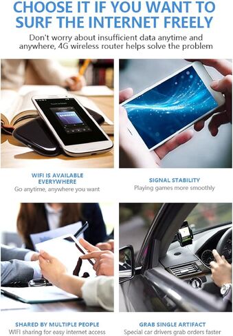 LICAEVEY Mobile WiFi Hotspot, 4G LTE Router with SIM Card Slot & LCD Display, 4000mAh Battery, Easy Setup, Connect Up to 8 Devices, European Version in Kuwait