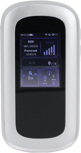Cryfokt 5G WiFi 6 Mobile Hotspot Router، واي فاي محمول عالي السرعة مع بطارية 4000 مللي أمبير في الساعة وشاشة LCD 2.4 بوصة، يدعم 16 جهازًا، لوحدة تحكم ألعاب الكمبيوتر المحمول والكمبيوتر اللوحي in Kuwait