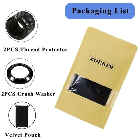 1/2 x 28 Thread Protector for .22LR .223 & 5.56 with Crush Washer, Steel 2 Pack in Kuwait
