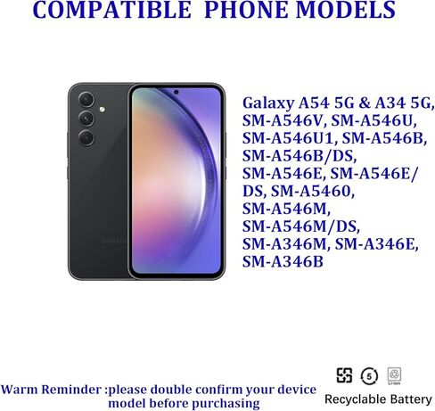 استبدال بطارية باتايا EB-BA546ABY لهاتف Galaxy A54 5G & A34 5G مع أدوات إصلاح in Kuwait