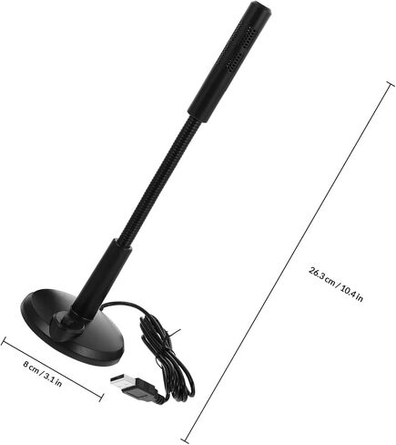 GALPADA USB Computer Microphone with Holder, Wired Portable Meeting Mic for Laptop and Desktop, Black USB Microphone for Game Chatting and Audio Recording in Kuwait