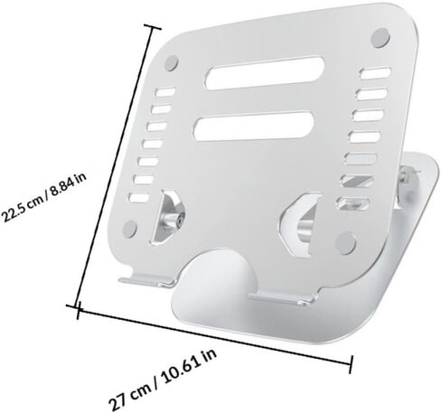 Homoyoyo Aluminum Alloy Laptop Stand Adjustable Portable Foldable Computer Holder with Cooling Vent for Desk Use Compatible with MacBook and Notebooks Silver in Kuwait