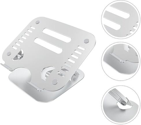 Homoyoyo Aluminum Alloy Laptop Stand Adjustable Portable Foldable Computer Holder with Cooling Vent for Desk Use Compatible with MacBook and Notebooks Silver in Kuwait