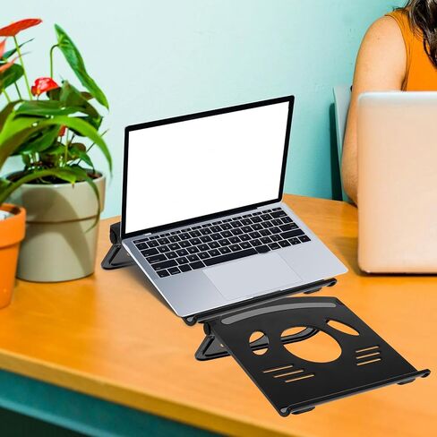Toddmomy Desktop Laptop Stand and Tablet Holder for Home Office Foldable Portable Laptop Riser with Heat Dissipation Gray Adjustable Desk Stand and Tablets in Kuwait