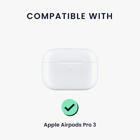kwmobile in-Ear Headphones Case for Apple Airpods Pro 3 - Protective Shockproof Case for Earbuds with Keychain - Soft & Durable Cat and Peach in Kuwait