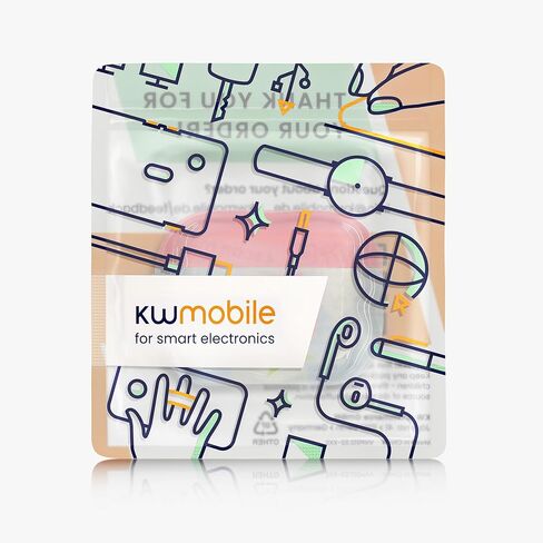 kwmobile in-Ear Headphones Case for Apple Airpods Pro 3 - Protective Shockproof Case for Earbuds with Keychain - Soft & Durable Cat and Peach in Kuwait