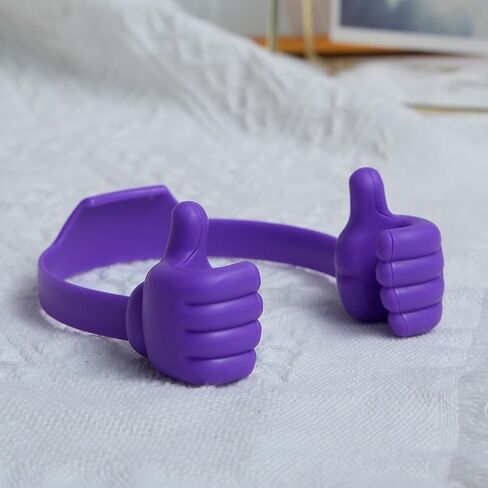 Thumbs-up Cell Phone Stand Holder, Tablet Stand Cradle for Desk Desktop Smartphone Cellphone Mobile Phone Tablets Universal Adjustable Flexible, Purple in Kuwait