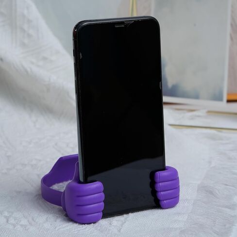 Thumbs-up Cell Phone Stand Holder, Tablet Stand Cradle for Desk Desktop Smartphone Cellphone Mobile Phone Tablets Universal Adjustable Flexible, Purple in Kuwait