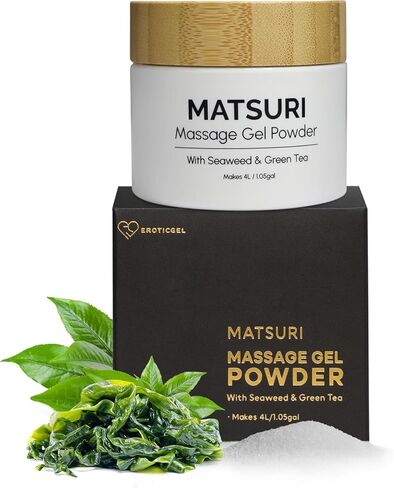 Nuru Massage Gel Therapy Powder 40g - Matsuri | Seaweed & Green Tea | Made in Japan | Paraben & Glycerine Free | Makes 1.05 gal in Saudi Arabia