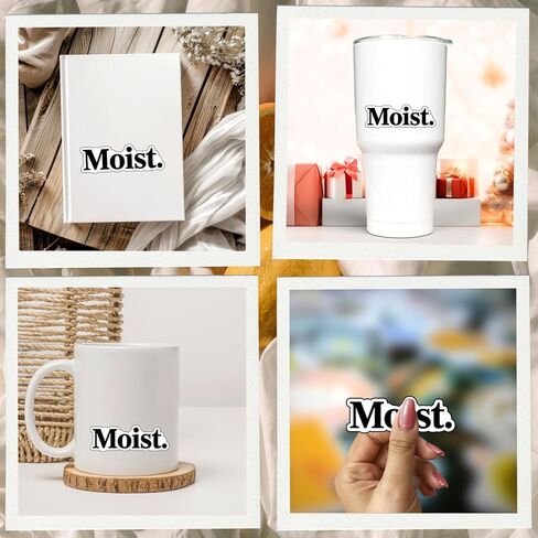 (3Pcs) Moist Stickers Funny Sarcastic Quote Humor Motivational Inspirational Gifts Waterproof Vinyl Decals for Kindle Water Bottle Bumper Car Hard Hat Phone Laptop 3x1 in Kuwait
