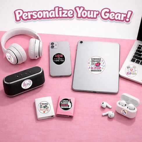216 Pcs Funny Korean Music Sticker, Cute Korean Pop Music Fan Stickers, Korean Drama Lover Gift, Waterproof Uv Resistant Vinyl Decals for Laptop Tablet Planner Water Bottle Helmet in Kuwait