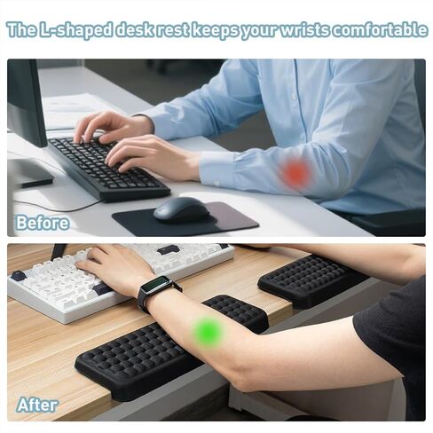 2 PCS Desk Edge Cushion Forearms - L-Shaped Desk Elbow Pad Comfortable Arm Rest for Office/Home/Gaming in Kuwait