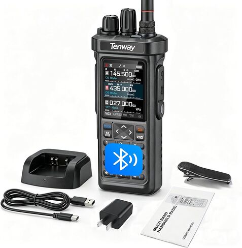 Tenway TP-900 PRO 10W Handheld CB Radio | GPS/APRS/Bluetooth Programming, NOAA Alert, AM/FM/SW/MW/LW RX, Spectrum Analyzer Tri-Band Emergency Ham Radio Type-C Walkie Talkie for Outdoor Camping Hiking in Kuwait
