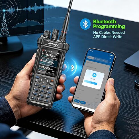 Tenway TP-900 PRO 10W Handheld CB Radio | GPS/APRS/Bluetooth Programming, NOAA Alert, AM/FM/SW/MW/LW RX, Spectrum Analyzer Tri-Band Emergency Ham Radio Type-C Walkie Talkie for Outdoor Camping Hiking in Kuwait