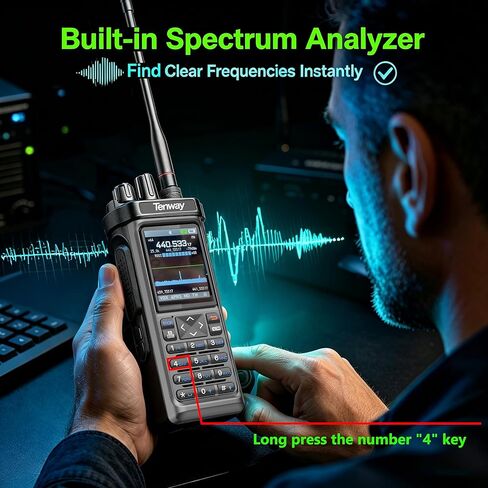 Tenway TP-900 PRO 10W Handheld CB Radio | GPS/APRS/Bluetooth Programming, NOAA Alert, AM/FM/SW/MW/LW RX, Spectrum Analyzer Tri-Band Emergency Ham Radio Type-C Walkie Talkie for Outdoor Camping Hiking in Kuwait