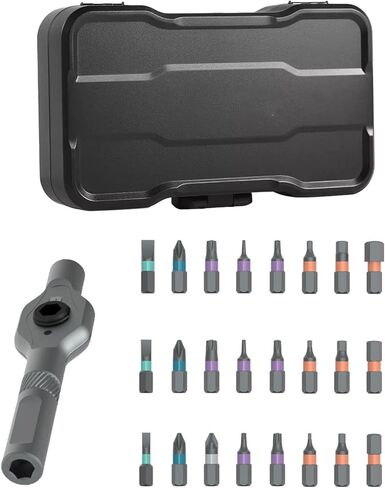 AUNMAS 24 in 1 Magnetic Set, Detachable Ratchet Handle Tool Kit with Storage, for Furniture Electronics Appliances Computers Motorcycles in Kuwait