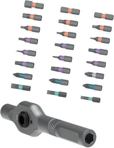 AUNMAS 24 in 1 Magnetic Set, Detachable Ratchet Handle Tool Kit with Storage, for Furniture Electronics Appliances Computers Motorcycles in Kuwait