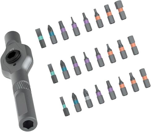 AUNMAS 24 in 1 Magnetic Set, Detachable Ratchet Handle Tool Kit with Storage, for Furniture Electronics Appliances Computers Motorcycles in Kuwait