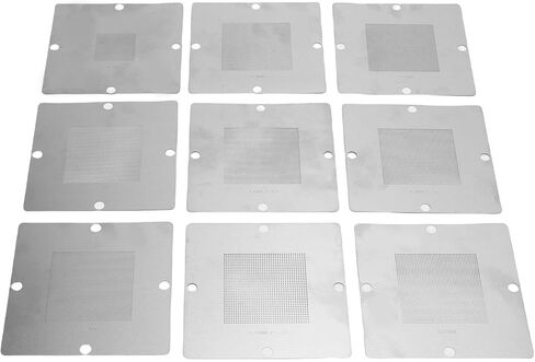 AUNMAS 9Pcs BGA Reballing Stencils, Rework Station with 304 Stainless Steel Templates Not Prone To Deform for Laptop CPU Repair Motherboard Graphics Card Applications in Kuwait