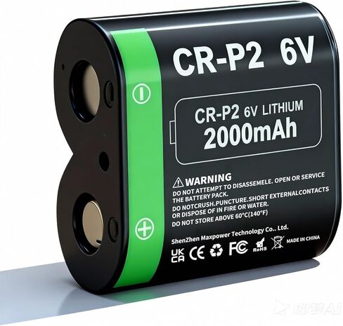 بطاريات CR-P2، (جديدة مطورة) بطارية ليثيوم صور بقدرة 2000 مللي أمبير في الساعة 6 فولت تحل محل 223A و2CR-P2 وEL223AP وDL223A، عبوة واحدة in Kuwait