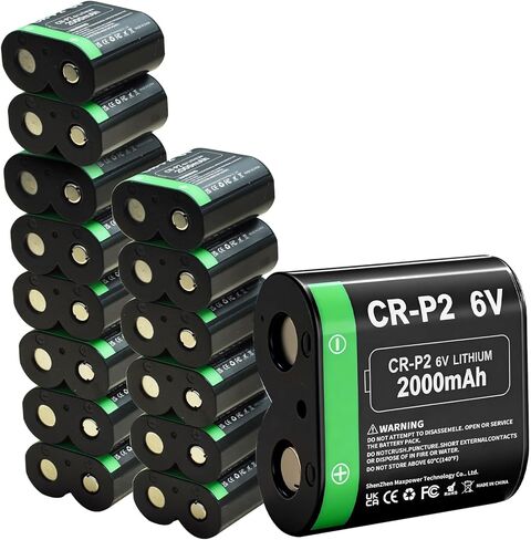 بطاريات CR-P2، (جديدة مطورة) بطارية ليثيوم صور بقدرة 2000 مللي أمبير في الساعة 6 فولت تحل محل 223A و2CR-P2 وEL223AP وDL223A، عبوة واحدة in Kuwait