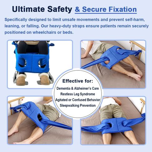 Wheelchair Leg Rest Seat Belt Foot Strap Medical Restraints Safety Belt for Elderly Adult Harness Wheelchair Foot Rest Accessories Support Soft Restraints Bed Universal for Seniors Dementia Disabled in Saudi Arabia