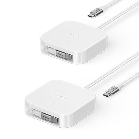 Fasgear 240W USB C to USB C Retractable Cable, 2m/6.6ft Type C 5A PD/PPS Fast Charging Cord with 480Mbps Data Transfer for i-Phone 17 Pro, Galaxy S25+, MSI Titan 18 Pro Ryzen Edition 2024 (White) in Kuwait
