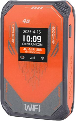 راوتر WLAN المحمول 4G، نقطة اتصال واي فاي محمولة مع شاشة LCD، فتحة بطاقة SIM، بطارية قابلة للشحن 4000 مللي أمبير، الإصدار الأوروبي in Kuwait