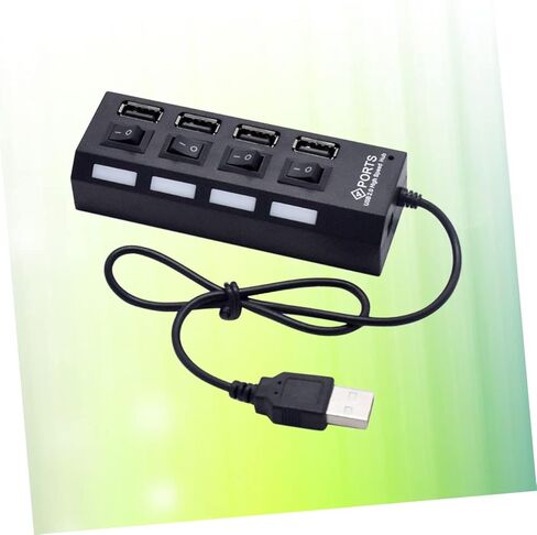 MERRYHAPY USB Splitter 4 Port USB Hub تشغيل/إيقاف منفذ USB متعدد لأجهزة الكمبيوتر المحمول USB إلى موصلات متعددة محول USB in Kuwait
