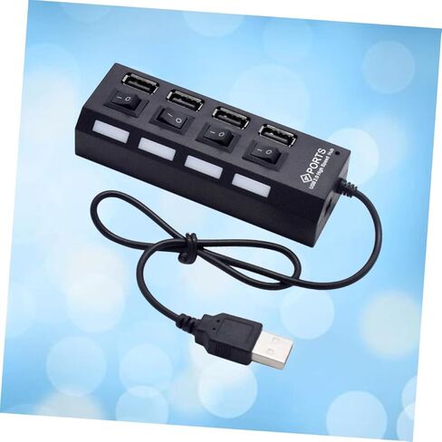MERRYHAPY USB Splitter 4 Port USB Hub تشغيل/إيقاف منفذ USB متعدد لأجهزة الكمبيوتر المحمول USB إلى موصلات متعددة محول USB in Kuwait