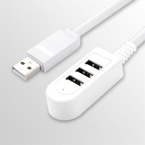 أبيض 3 USB Hub تمديد كابل محمول كمبيوتر محمول عالي السرعة نقل البيانات محول شاحن in Kuwait