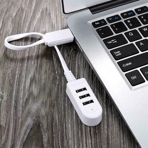 أبيض 3 USB Hub تمديد كابل محمول كمبيوتر محمول عالي السرعة نقل البيانات محول شاحن in Kuwait