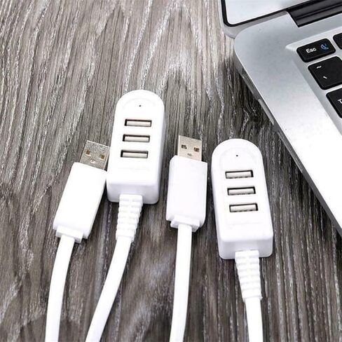 أبيض 3 USB Hub تمديد كابل محمول كمبيوتر محمول عالي السرعة نقل البيانات محول شاحن in Kuwait