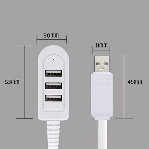أبيض 3 USB Hub تمديد كابل محمول كمبيوتر محمول عالي السرعة نقل البيانات محول شاحن in Kuwait